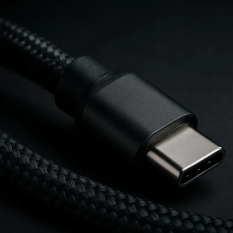 Close-up of the Sabertooth woven-braid texture and its reinforced connector